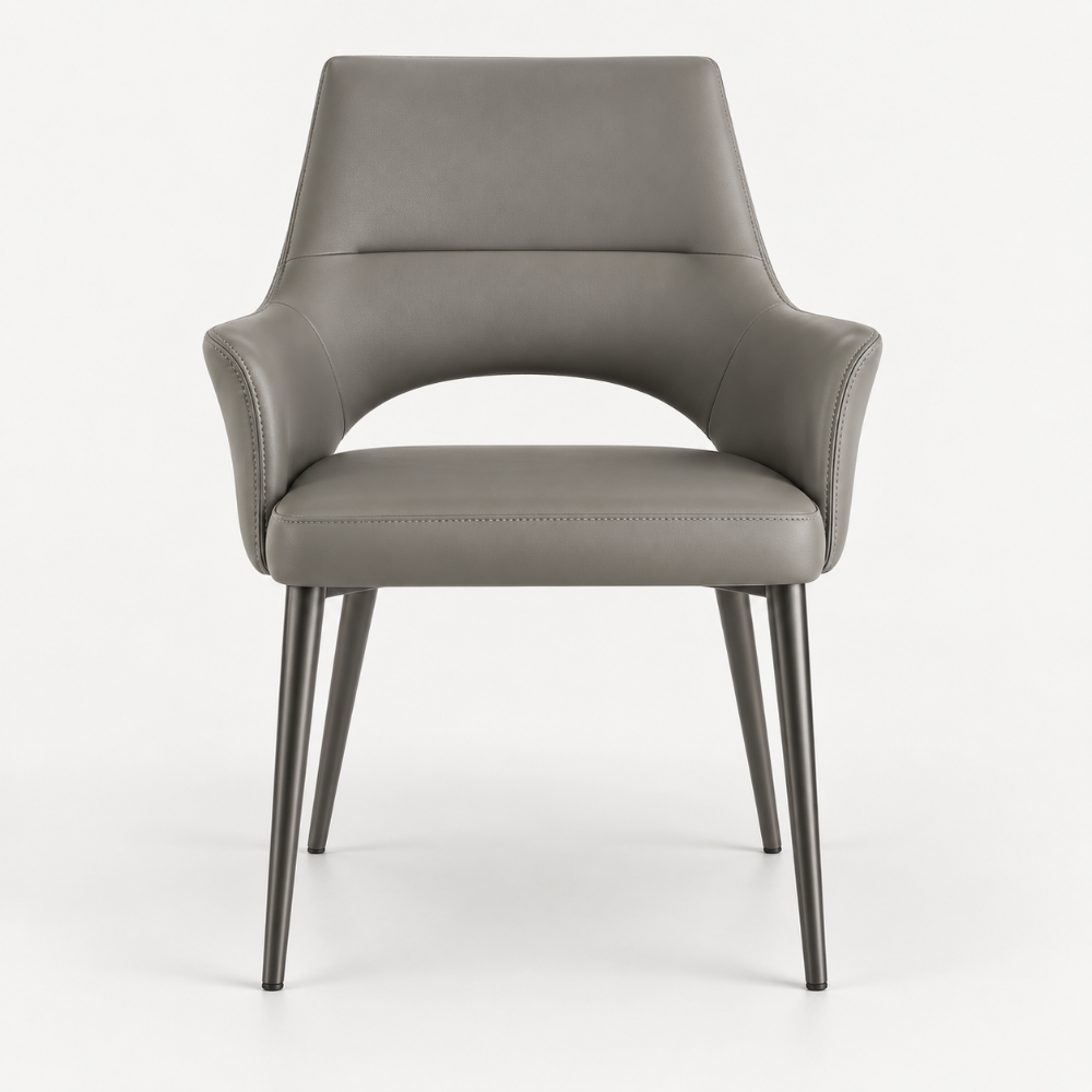 SILLA OCASIONAL BERNI PU GRIS OXFORD PATA GREY-GOLD