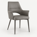SILLA OCASIONAL BERNI PU GRIS OXFORD PATA GREY-GOLD