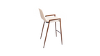 BANCO SHELDON PU BEIGE PATA METAL MADERA