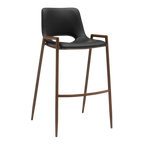 BANCO SHELDON PU NEGRO PATA METAL MADERA