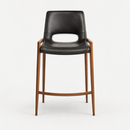 BANCO SHELDON PU NEGRO PATA METAL MADERA