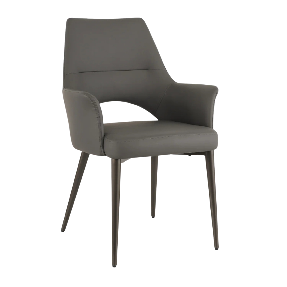 SILLA OCASIONAL BERNI PU GRIS OXFORD PATA GREY-GOLD