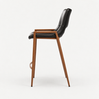BANCO SHELDON PU NEGRO PATA METAL MADERA