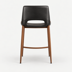 BANCO SHELDON PU NEGRO PATA METAL MADERA