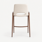 BANCO SHELDON PU BEIGE PATA METAL MADERA