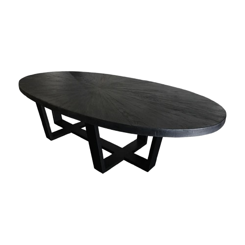 MESA COMEDOR CARBON 6 OVALADO