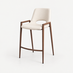 BANCO SHELDON PU BEIGE PATA METAL MADERA