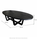 Medidas de mesa comedor carbon 6 ovalado