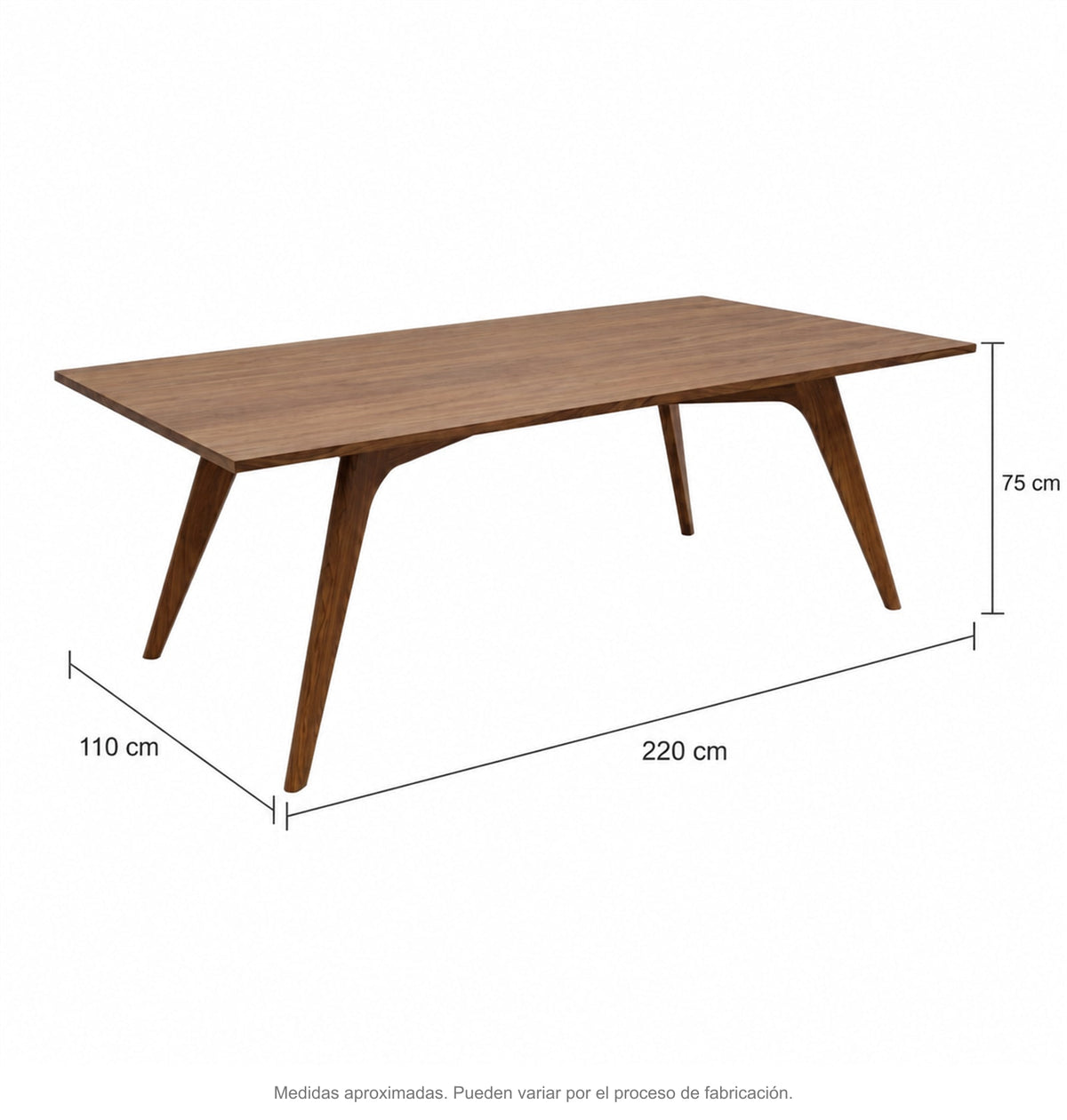 Medidas de mesa comedor fiordo rectangular