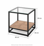 Medidas de mesa lateral aria x cristal
