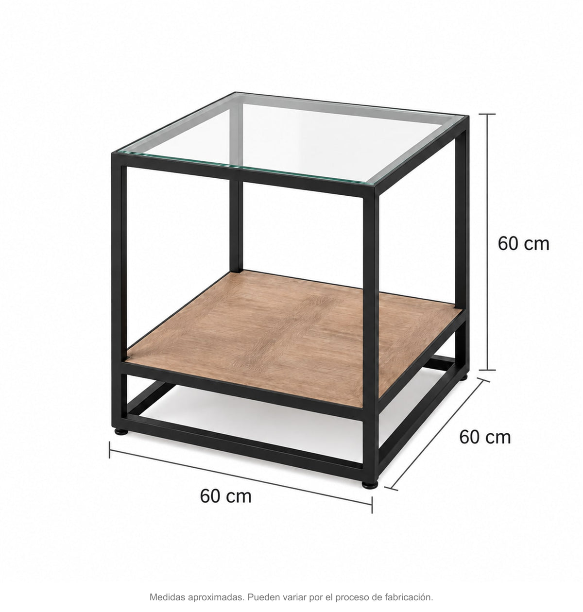 Medidas de mesa lateral aria x cristal