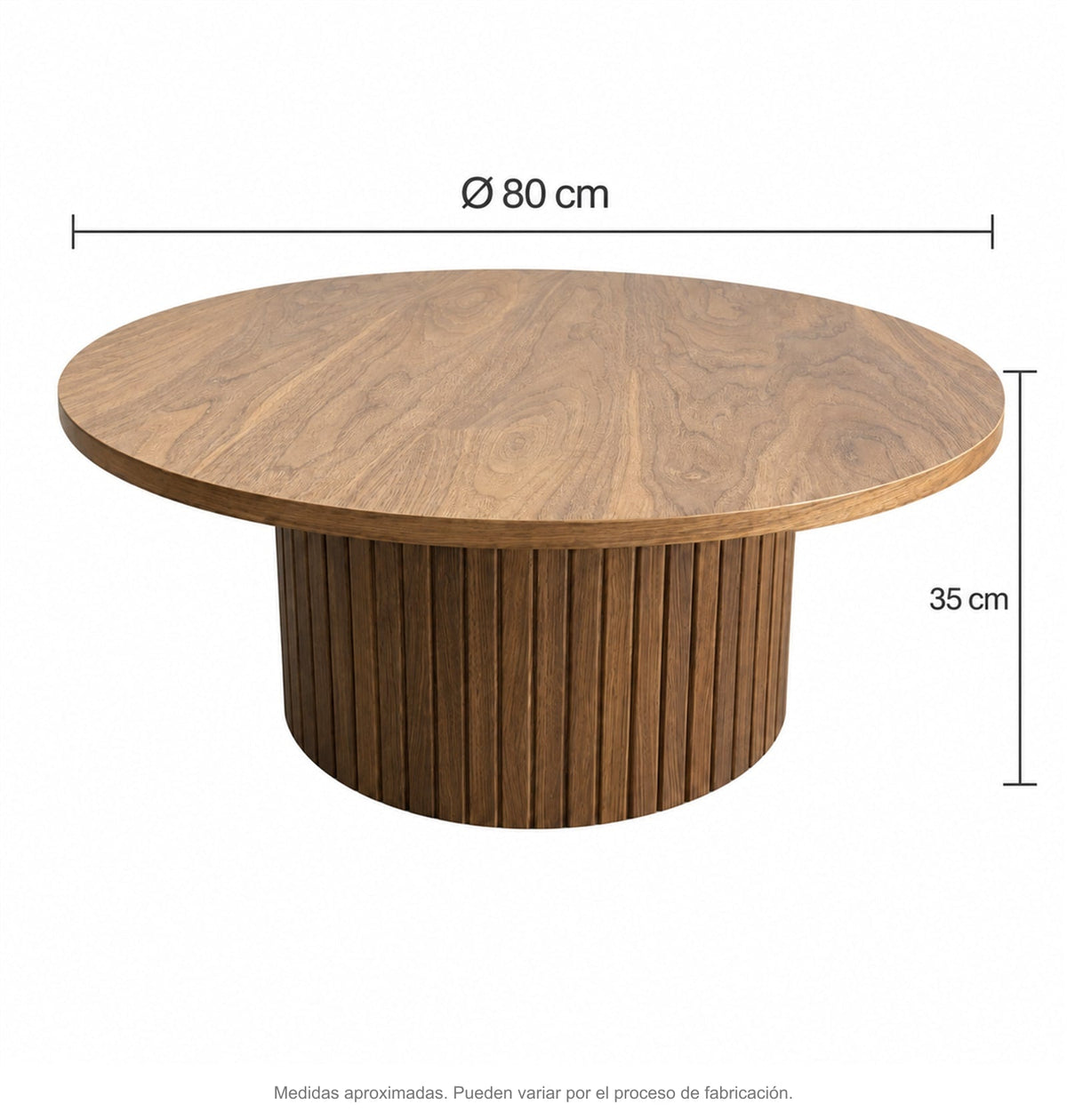 Medidas de mesa ocasional monroe nogal